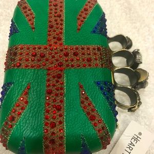 skull ring knuckles Rhinestone clutch